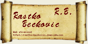 Rastko Bećković vizit kartica